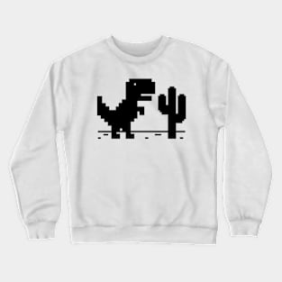 Game Pixel Dinosaur, No internet connection Crewneck Sweatshirt